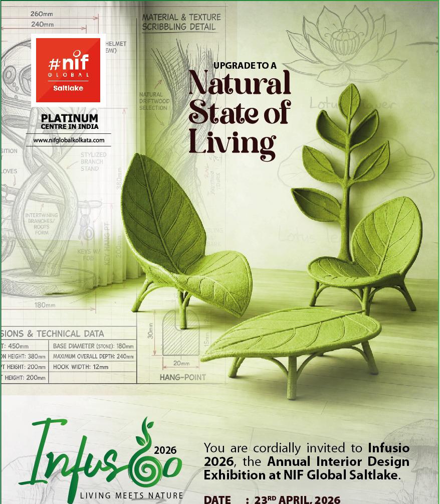 ‘INFUSIO 2026’ -Annual Interior Design Exhibition on 23, 24 & 25 April at NIF GLOBAL SALT LAKE